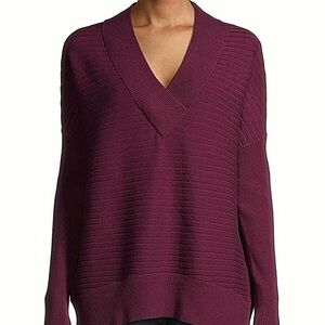 Elegant V-Neck Sweater in Rich Purple